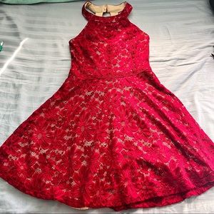 Crystal Doll Red Lace dress size Small